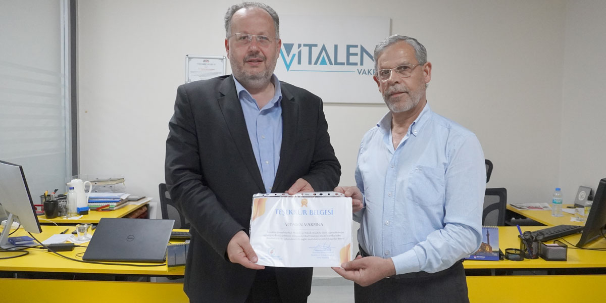 Vitalen Vakfı’na Pursaklar Borsa İstanbul Meslek Lisesi’nden Teşekkür Belgesi Takdimi